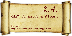 Körösztös Albert névjegykártya