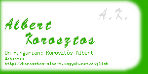 albert korosztos business card