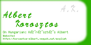 albert korosztos business card